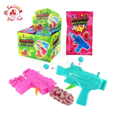 Cartoon Plastic Repeater Gun Toy with Pacifier Lollipop Candy