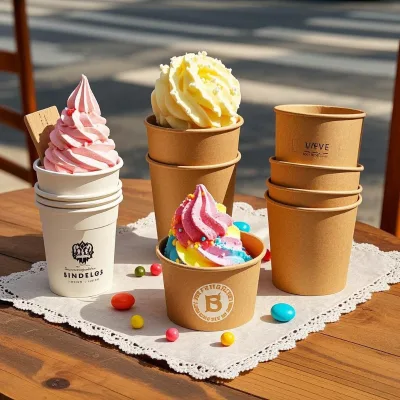 30 oz 850 ml Biodegradable Disposable Container Personal Logo Printing Embossing Composting for Ice Cream Package 5oz 6oz 8oz