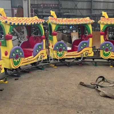 FRP Children's Track Train Amusement Park Carnival Ride Canopy Customizable 14 Seats Commercial Outdoor Indoor Use