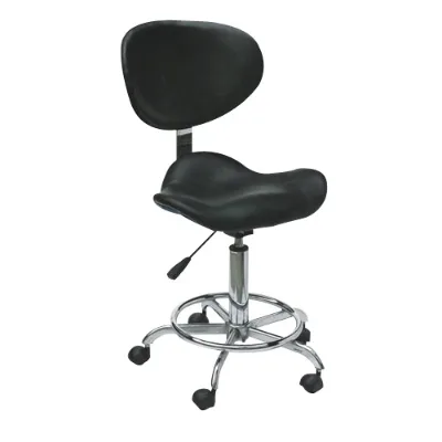 Yilong Adjustable Black Tattoo Salon Stool Hydraulic Rolling Chair 8340g Facial Massage Stool