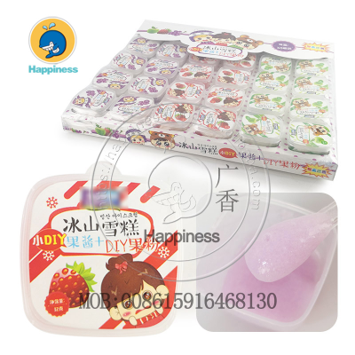 DIY Iceberg Ice Cream with Fruit Jam and Fruit Powder Candy
