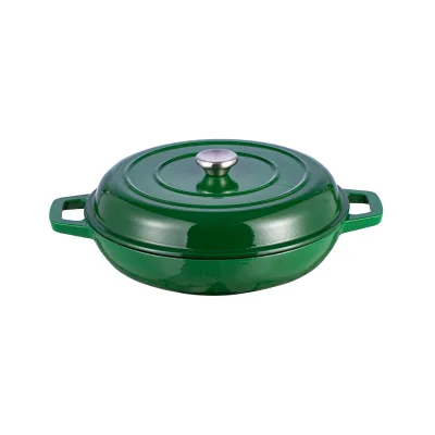High Quality Metal Enamel Cast Iron Casserole Cooking Pot with 2 Handles 30cm American Style Oven Safe for Restaurant Use