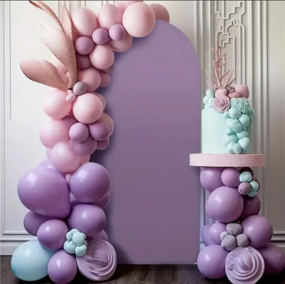 Best-selling Polyester Multi-color Elastic Wedding Arch Iron Bracket With Multiple Styles of Background Fabric Arch Supplies