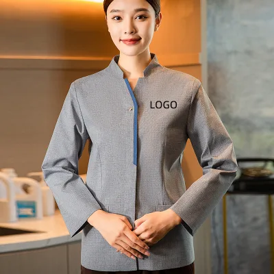 Long Sleeved Wear-Resistant Breathable Polyester/Cotton Unisex Cleaning Uniforms Customized for Property Management Hotels