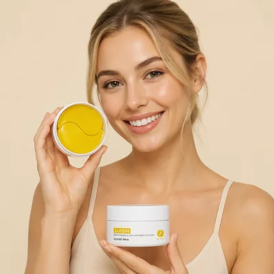 Organic Crystal Lutein Vitamin E Niacinamide Brightening Firming Anti-Puffiness Anti-Aging Silicone-Free Paraben-Free Eye Mask