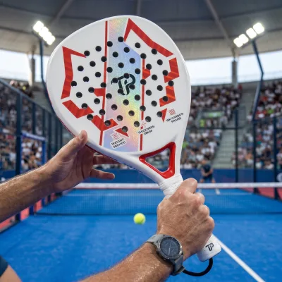 Padel Racket Pala De Padel 18K Carbon Frame White Red Holographic Teardrop 360g Power Control Wholesale Factory Direct Low MOQ