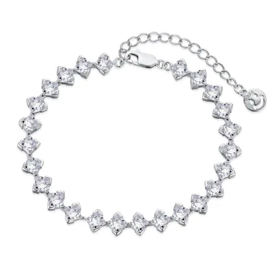 Fashion New Design Ins Custom Silver 925 14k Gold Plated Cubic Zirconia Adjustable Gold Tennis Bracelet