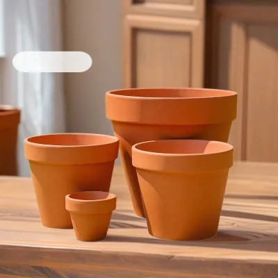 Rustic Unglazed Terracotta Flower Pot Multi Sizes Red Clay Planter Custom Logo for Indoor Outdoor Succulent Cactus Plant Decor