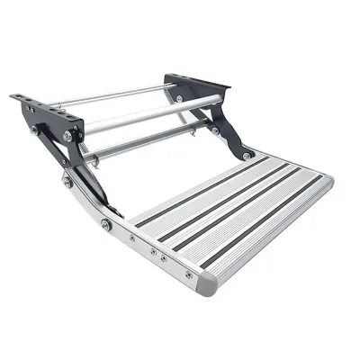 RV Steps, Manual Retractable RV Stairs Foldable Aluminum Alloy Steps, Non-Slip Steps for Security Entry & Exit, RV