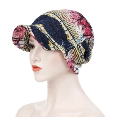 Y-Z Turban Cotton Bonnet Hat Scarf Head Wrap Visor Chemo Hat Headwear Cancer Visor Cap