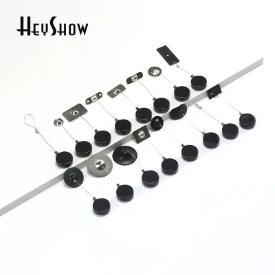 Retractable Security Anti Theft ABS Wire Display Recoiler Mini Circle Box with Sound Alarm 4G Customizable Length