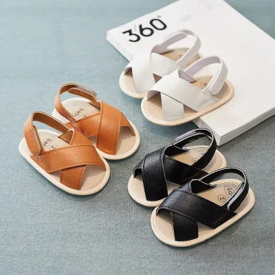 PU Leather for Spring Summer Baby Toddler Shoes 0-18 Months Non-Slip Breathable Wear-Resistant Flat Outdoor for Velcro Design