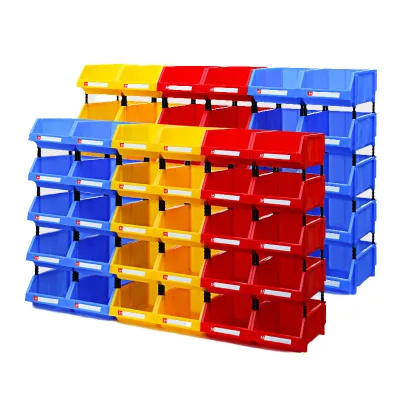 Cheap Stock Collapsible PP Plastic Storage Bins with Shelving System Design Box Crates for Parts Storage