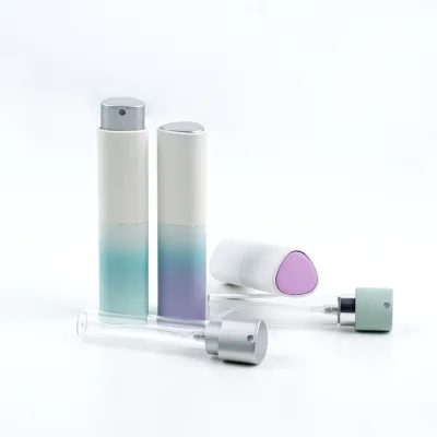 8/10/15ml Metal Shell Refillable Perfume Atomizer Carry on Triangle Twist up Purse Atomizer Gradient Painting Color