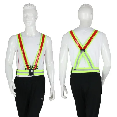 Reflective Safety Vest Orange High Visibility Jackets LED Flashing High Reflective Traffic Safety Vest