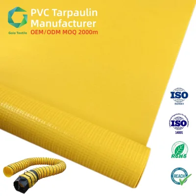 PVC Coated Tarpaulin Rolls Reinforced Tear-Stop 550GSM PVC Coated Polyester Fabric for Air Duct