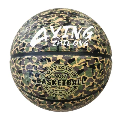 Custom Small pattern camo Rubber basketball with deep channel