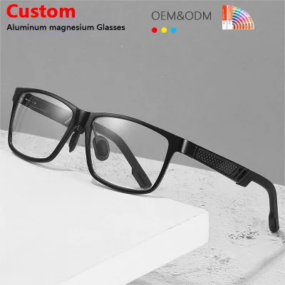 New Men's Business Flat Light Glasses Optical Glasses Aluminum Magnesium Carbon Fiber Computer Anti Blue Light Glasses