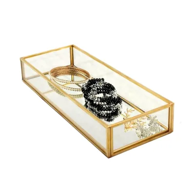 25 CM Metal Mirror Bottom Decorative Jewelry Display Tray for Shop