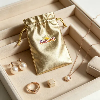 Wholesale Gold Silver Satin Storage Drawstring Bag for Cosmetic Wedding Favors