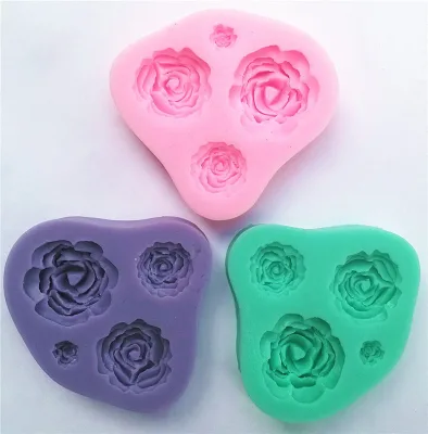 Silicone Rose Flower Mould, Sugarcraft Cake Decorating Making Fondant Icing Baking Cake Mold
