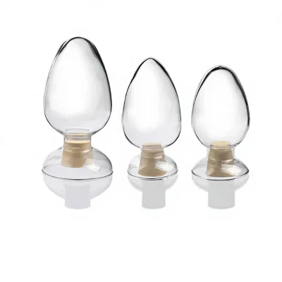 Seed Bottle Conical Flask Heart-Shaped Transparent Glass Sample Crystal Powder Display Bottle Rubber Stopper Bio-CD3611