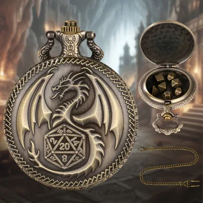 Wholesale DND Style Magnificent Portable Pocket Watch Metal Dices