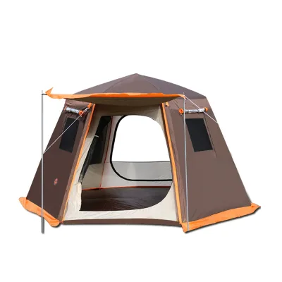 Manufacturer Outdoor Automatic Tent 3-4 People 5-8 People Sunscreen Rainproof Camping Double-layer Aluminum Pole Hexagonal Quick