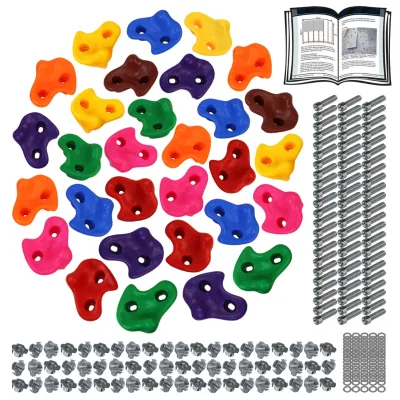 Colorful Rock Climbing Wall Stones Feet Holds Grip Kits for Children Outdoor Climbing Holds
