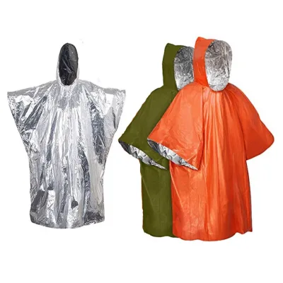 LFEDC Multifunctional Outdoor Portable Emergency Insulation Reflective Hiking Windproof Thickened Camping Hiking Raincoat