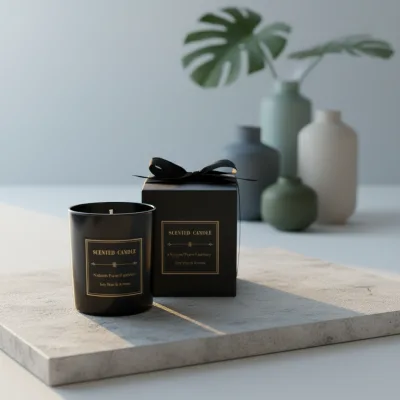 Luxury Aromatherapy Candles Scented Soy Wax in Black Jar Christmas & Wedding Gift Set for Home Decor Parties Lover Mom Pillar