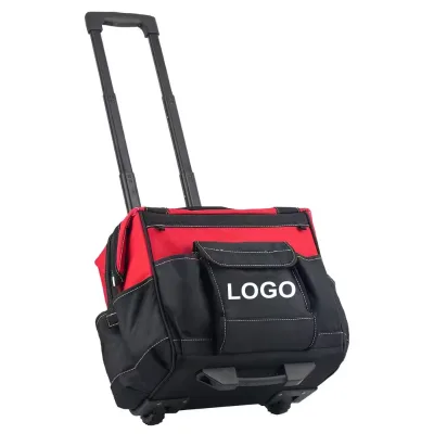 18 Inch Engineer Electrician Carpenters Trolley Waterproof Large Capacity Tools Organizer Storage Tool Bag with Wheels
