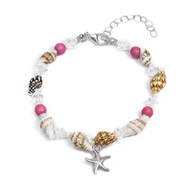 Handmade Bohemian Foot Chain Shell Anklet Beads Starfish Anklets Beach Anklet Leg Bracelet for Women and Girl