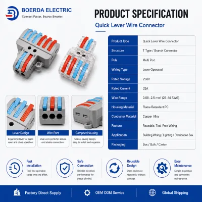C45 MCB Crimp Lug Terminal Aluminum Electrical Connector Tin Plated Circuit Breaker Terminal Block for Distribution Box