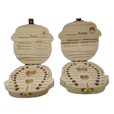 Children Birthday Gift Teeth Container Storage Holder Organizer Personalized Tooth Box Wood Memory Collection Teeth Box Baby
