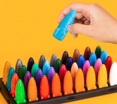Plastic Promotional 3D Gift Boy Crayon Colors Crayon for Kids Art Supplies Drawing and Coloring