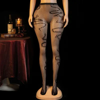 Transparent Sexy Stockings Black Silk Hot Girl Hollow Grid Fishnet Pantyhose