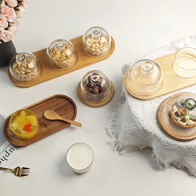 2025 Nordic Dessert Cake Dessert Cup With Bamboo Tray