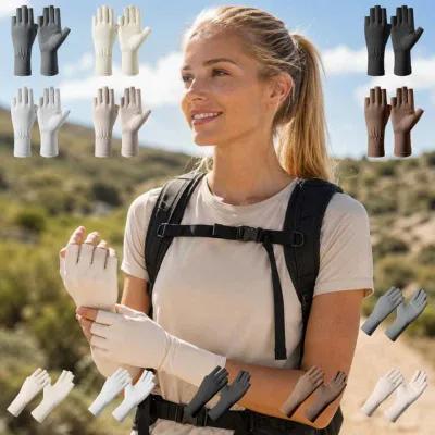 Custom Logo UPF50+ UV Protection Touchscreen Breathable Half Finger Outdoor Cycling Hiking Sports Gloves