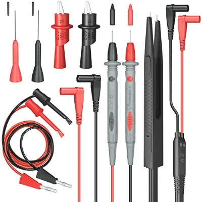 Electrical Multimeter Test Lead Kit Alligator Clips Test Hook Test Probes Lead Professional Industrial Use Test Cables 1000V 10A