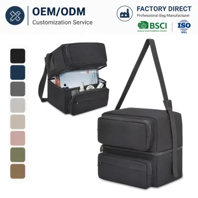 Custom OEM Vinyl Record Storage Bag Large Capacity Oxford DJ LP Disc Carrying Case with Accessories Pocket