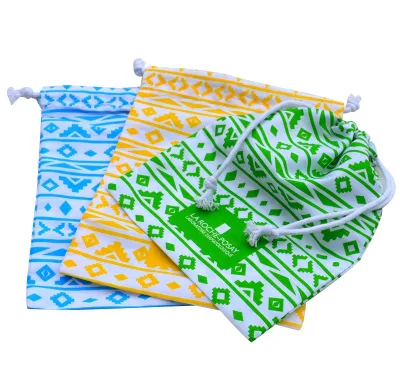 Reusable Cotton Fabric Storage Bag Small Portable Pouch Drawstring Bag Silk Printing Gift Bag for Promotional LOGO