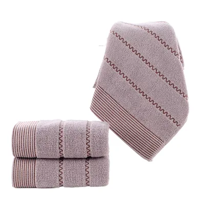 Custom 5-Star Hotel Quality Solid Color Woven Cotton Towel Set for Home Salon SPA Bathroom Use