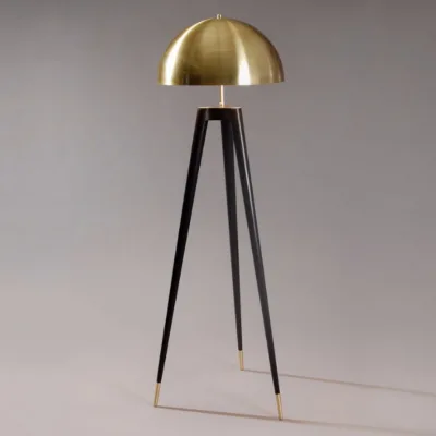 Antique Brass Tripod Leg Floor Lamp Decoration Villa Hotel Standing Suit Table Lamp Golden Mushroom Floor Lights