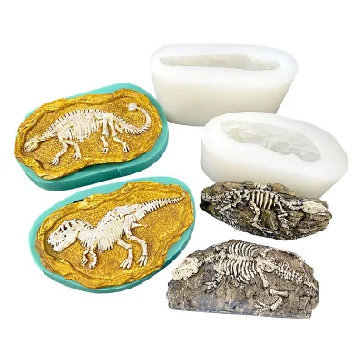 B-5085 3D Dinosaur Skeleton fossil Specimen Resin Cake Silicone Plaster Soap Candle Mold Aromatherapy for 3D Mould