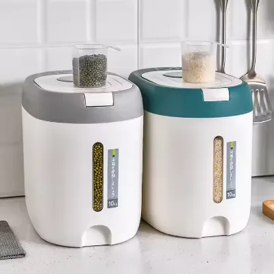 Wholesale 5KG Kitchen Plastic Storage Container Moisture-Proof Insect-Proof Airtight Rice Bin Food Storage Container
