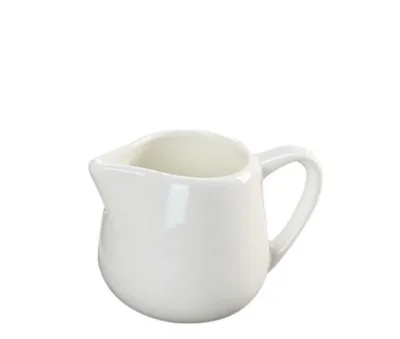 Custom Logo Portable Porcelain Milk Massage Jug with Wood Handle White Color Ceramic Breakfast Milk Pot with Lid