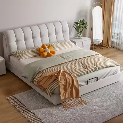Traditional Italian Designer Wooden Bedroom and Hotel Bed Set with Storage Customized Color