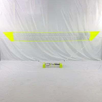 JH Portable Badminton Net Set, 4 Badminton Rackets, 2 Badminton Balls, with Backpack, with LED Strip Lighting Accessory