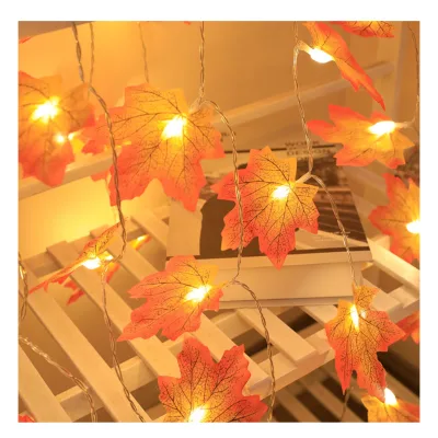 Fall Maple Leaf String Lights 3M 20LED Battery Operated for Christmas Home Holiday Indoor Party Wedding Decoration